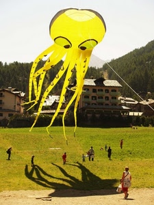 aquilone, giallo, prato, ombra, persone, polipo, verde, polpo