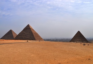 piramidi, sabbia, deserto, egitto, tre, cielo