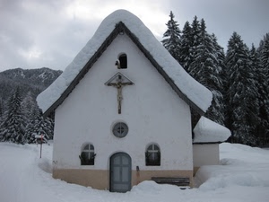 neve, chiesa, crocifisso, alberi, inverno, croce, bianco