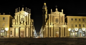 chiese, piazza, luci, notte, via, campanile, notturno, facciate