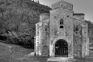 chiesa, bianconero, facciata, alberi, portone, porta, bifore, mattoni