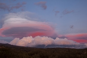 nuvole, cielo, azzurro, rosa, tramonto, rosso, montagna, alberi, alba, bianco, colline, panorama, collina, paesaggio