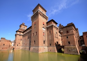 castello, fossato, acqua, torri, ponti, finestre, ferrara, ponte, torre