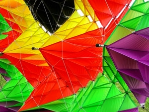 rosso, giallo, verde, colori, viola, fili, nero, corde, triangoli, geometrie