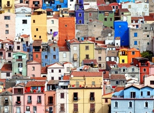colori, finestre, case, tetti, balconi, paese, borgo, scorcio, palazzi