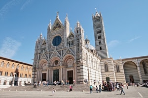 chiesa, campanile, piazza, duomo, persone, gradini, portali, scalinata, siena, facciata, gotico, torre