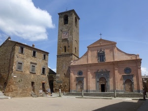 chiesa, campanile, piazza, nuvola, cielo, torre, orologio, croce