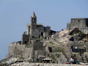 chiesa, campanile, scale, mura, castello, rocca, borgo, rocce, portovenere