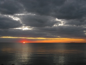 mare, nuvole, tramonto, sole, cielo, acqua, arancione, alba