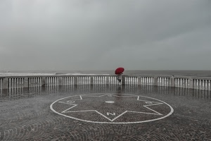 ombrello, mare, pioggia, stella, rosso, grigio, terrazza, maltempo, cerchio