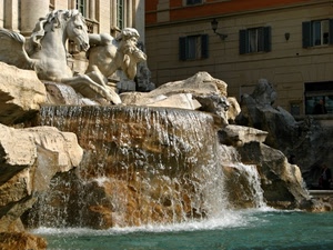 fontana, acqua, statue, cascata, finestre, cavallo, roma, sculture, marmo, trevi, palazzi, roccia, spruzzi, case, lampione, scultura, vasca