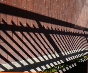 ombra, ringhiera, muro, ombre, pavimento, inferriata, piastrelle, verde, linee, mattoni, cancello