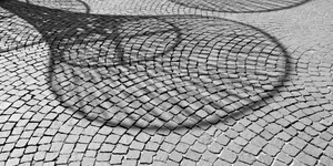 ombra, ombre, pavimento, mosaico, canestro, bianconero, strada, racchetta, pietre, cesto