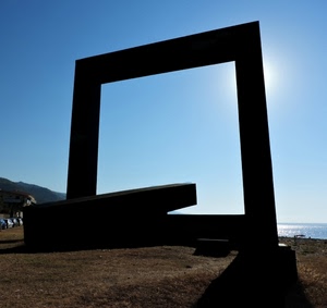 quadrato, cielo, mare, controluce, sole, azzurro, scultura, cornice, acqua, silhouette, monumento, auto, geometria, automobili, riflesso, spiaggia