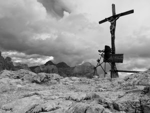 nuvole, bianconero, croce, montagna, crocifisso, cielo, rocce, montagne, roccia, pietre, sassi, vetta