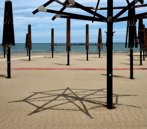 ombrelloni, sabbia, spiaggia, ombra, mare