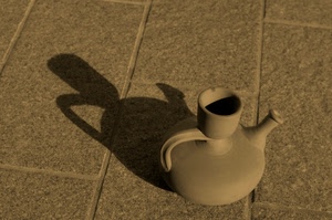 ombra, pavimento, vaso, manico, seppia, terracotta, brocca, piastrelle, anfora, becco, beccuccio