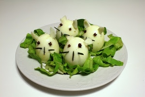 uova, insalata, piatto, cibo, decorazioni, bianco