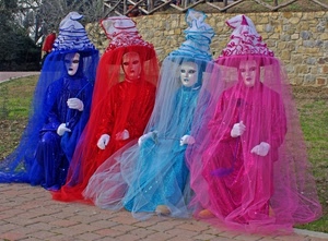 maschere, rosso, blu, carnevale, veli, cappelli, azzurro, celeste, colori, rosa